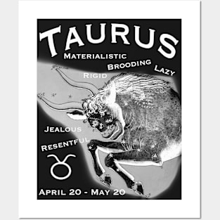 Taurus Negative Traits Posters and Art